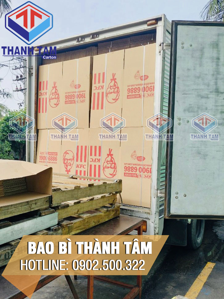 Sản xuất 10.000 thùng Carton 3 lớp cao cấp cho CTY gà rán nổi tiếng KFC Việt Nam