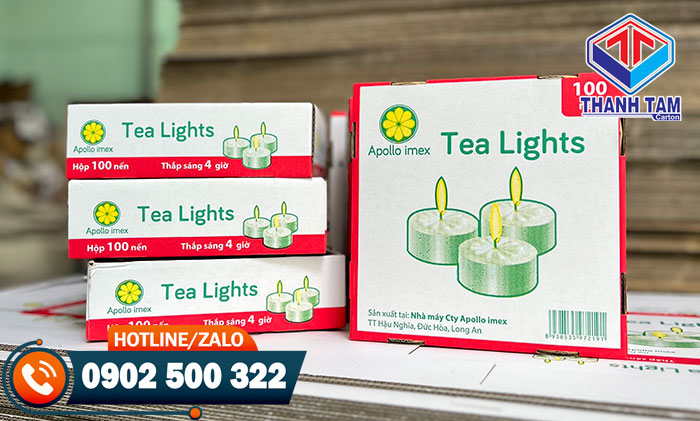 Xưởng sản xuất hộp giấy carton 3 lớp cao cấp đựng nến Tea Lights giá rẻ nhất HCM