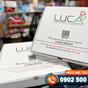 Hộp carton đựng pizza in flexo Luca tinh giản