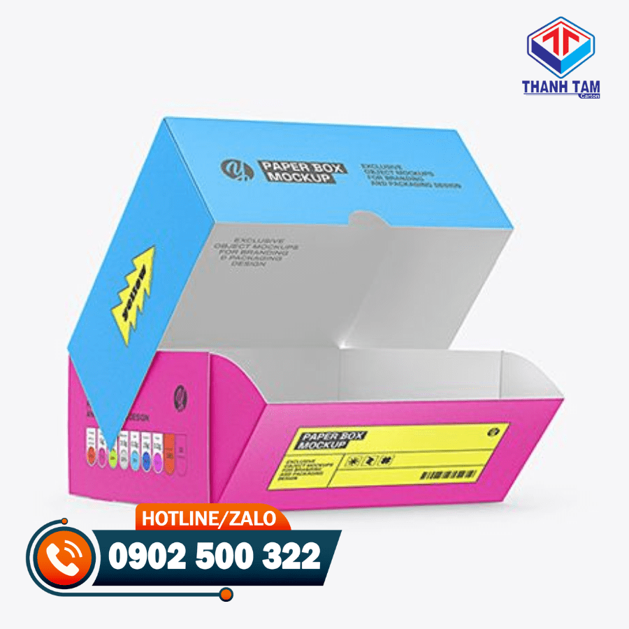 hop carton nắp cài