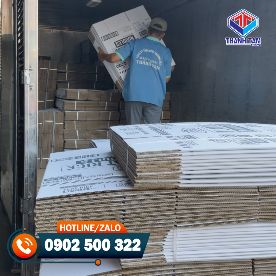 thùng giấy trắng 5 lớp xuất khẩu