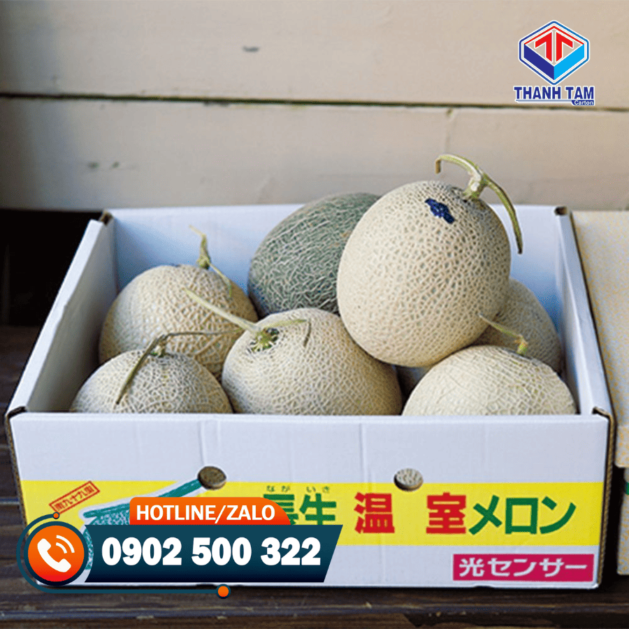 thùng carton đựng dưa lưới