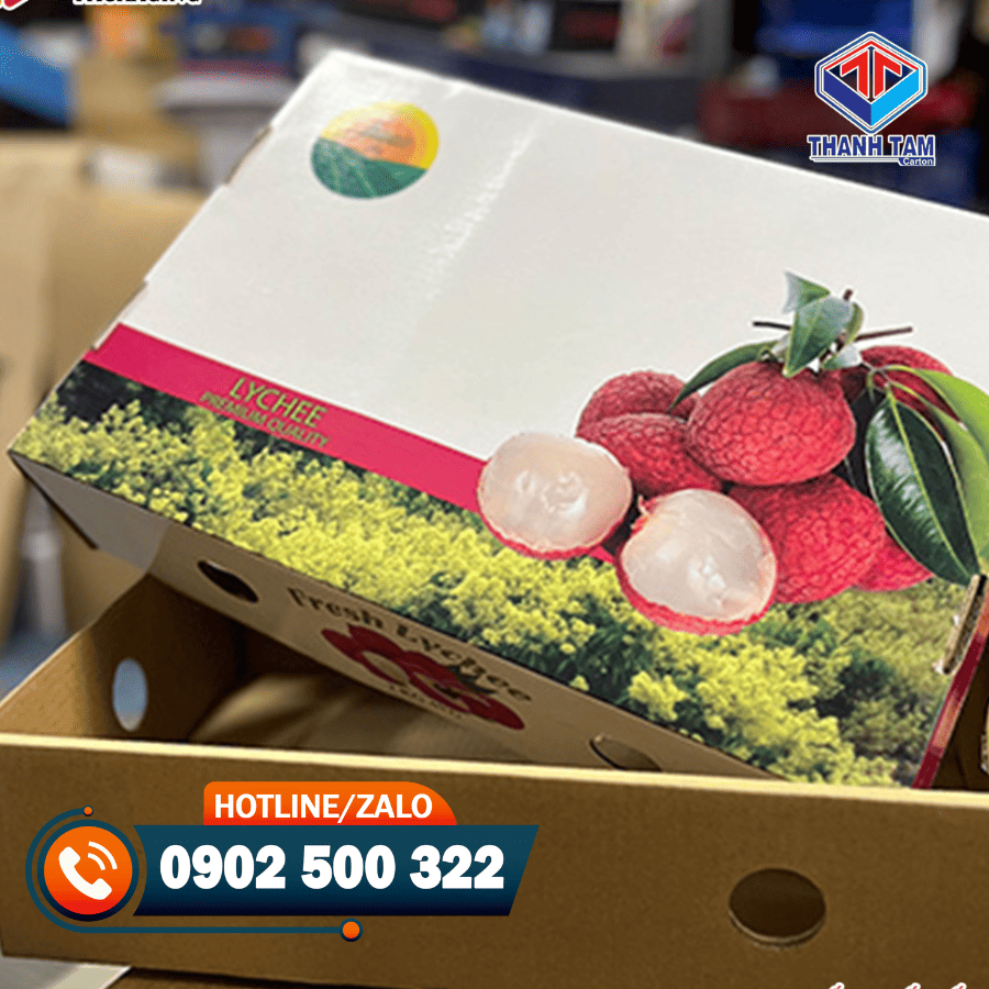 thùng carton đựng vải thiều
