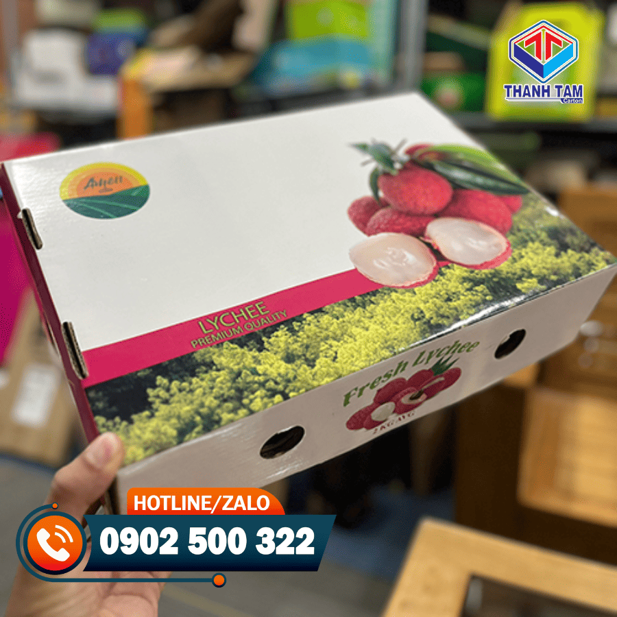 thùng carton đựng vải thiều